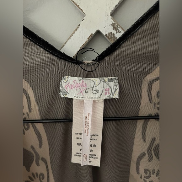 Free People Nightbird Burnout Kimono In Black Combo OS - Picture 11 of 12